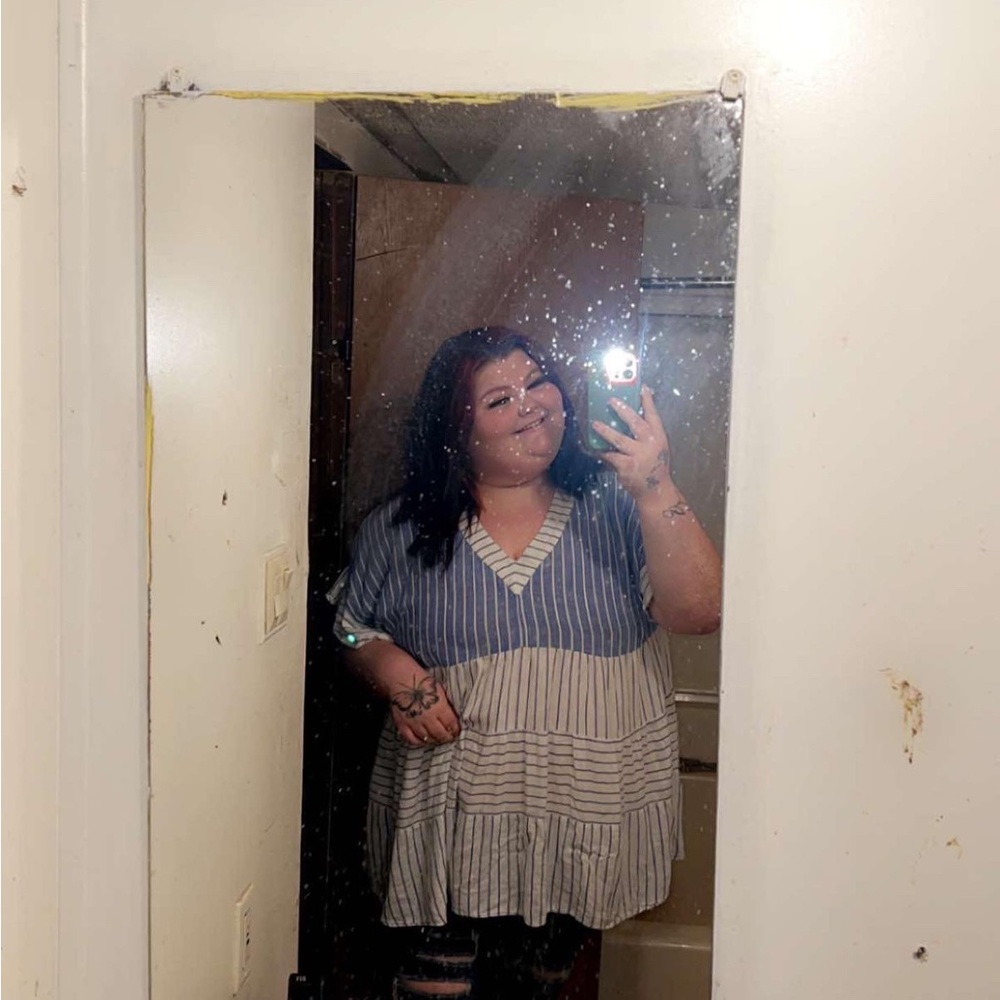 Blue and white dress shirt